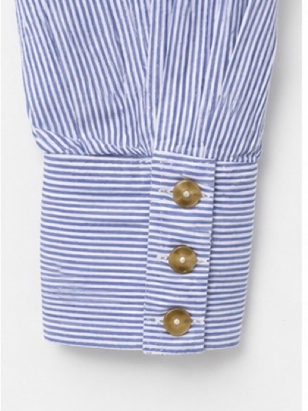 Free People We The Free Martin Oxford Blue  Stripe Tie-Waist Button Front XS - Picture 7 of 10